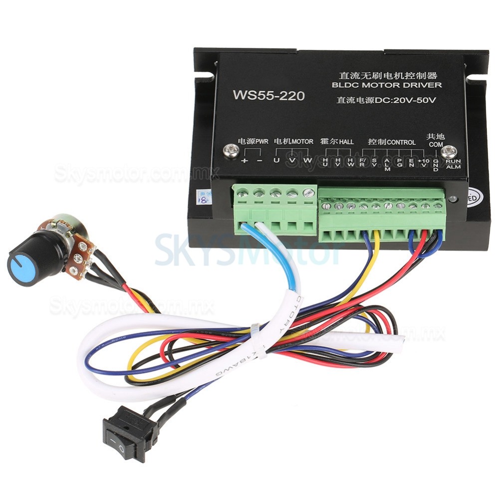 Driver de motor BLDC trifásic, Controlador de motores brushless WS55-220 CC 20-50 V 12 A